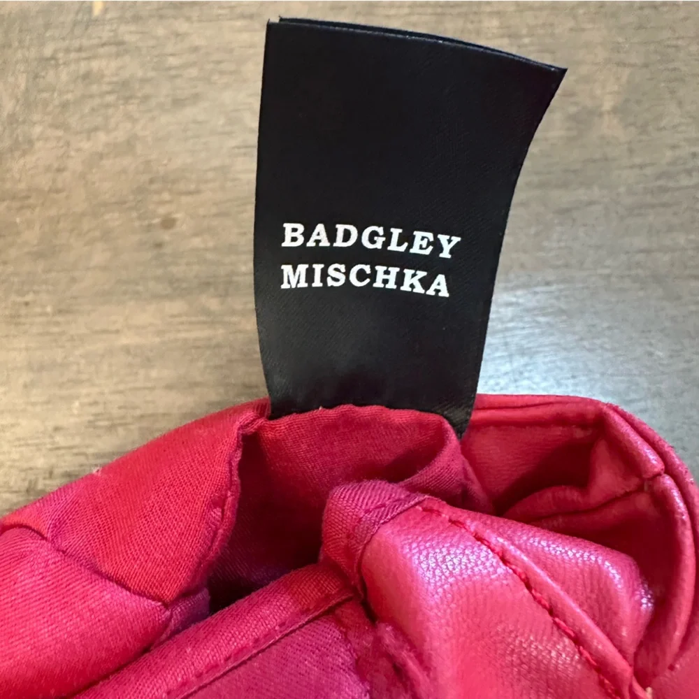 Badgley Mischka Red Vegan Leather
Handbag Purse Quilted Chain
Convertible - Picture 5 of 7